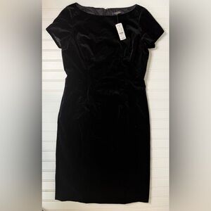 Brooks Brothers Black Velvet Sheath Dress 8 Women NEW